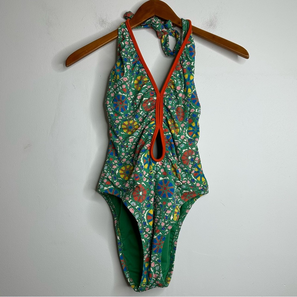 Rhode x Target Zinnia Floral Print Halter One Piece Swimsuit Size Medium - Picture 3 of 10